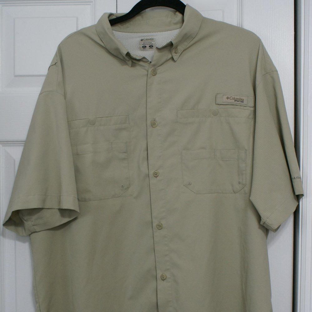 Columbia PFG Men's Shirt Short Size XL Short Sleeves Button Front Pockets Vented